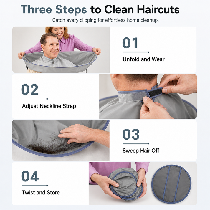 ✂️ LIMITED-TIME 50% OFF! ⚡ Adult Hair Cutting Cape – Hair Catching, Waterproof 🧴