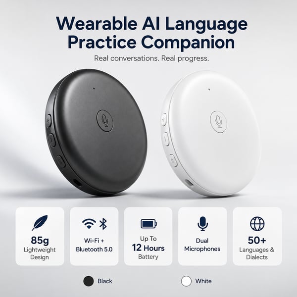 🗣️Practise Speaking Naturally Every Day – Wearable AI Language Practice Companion🤖