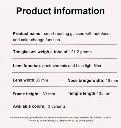 【🕶️ Essilor-Varilux-Co-Created by Designers】Gypsophila Smart Zoom and Color-Changing Reading Glasses