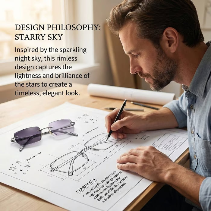 【🕶️ Essilor-Varilux-Co-Created by Designers】Gypsophila Smart Zoom and Color-Changing Reading Glasses