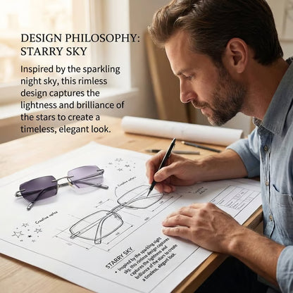 【🕶️ Essilor-Varilux-Co-Created by Designers】Gypsophila Smart Zoom and Color-Changing Reading Glasses
