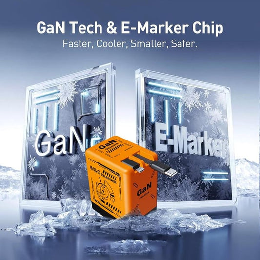 ⚡⚡W&o 2 in 1 Gan Compatible with 180W Fast Charge