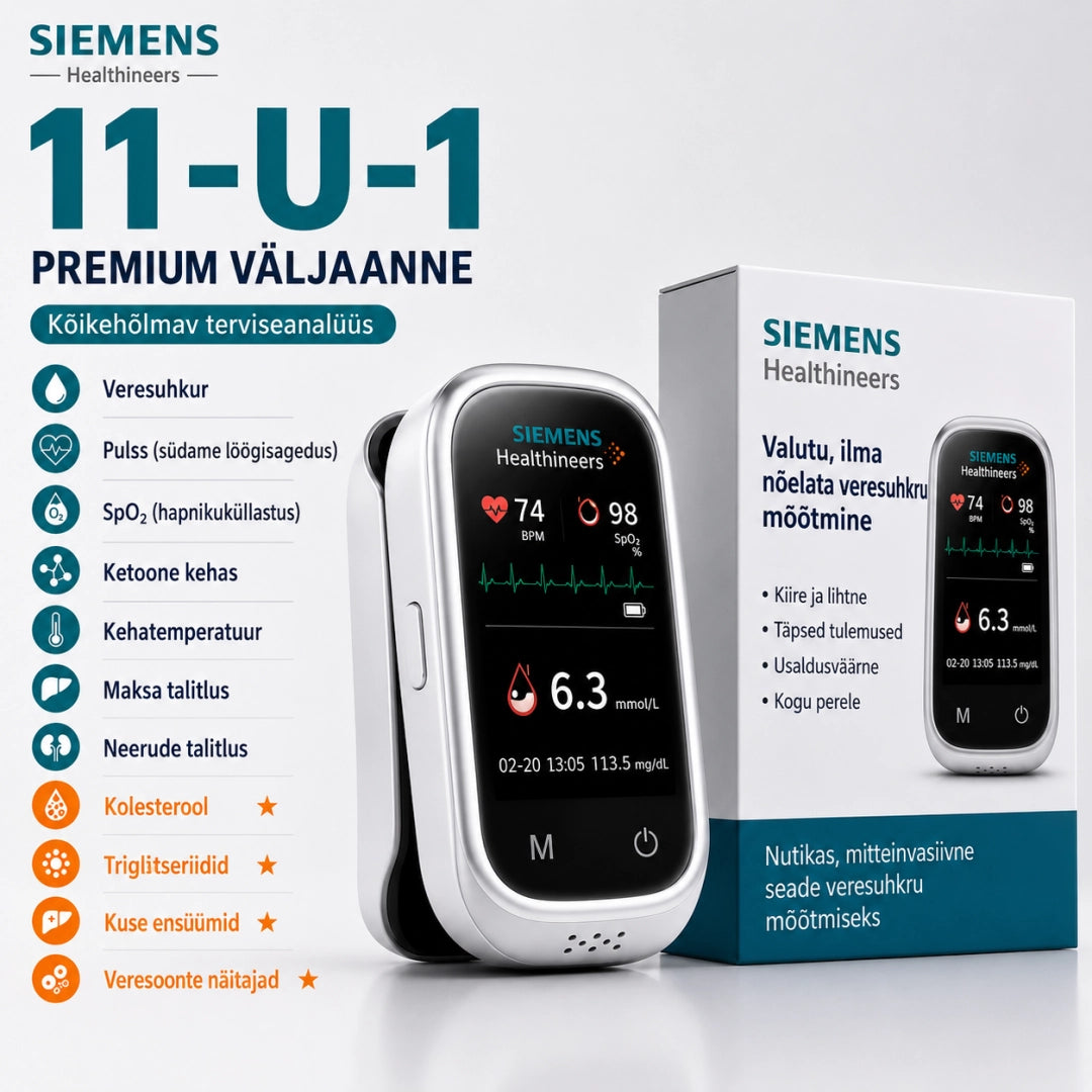 🩸Siemens™ 11-in-1 needle-free blood glucose monitor • No need for a finger prick • No test strips required • Results in just 5 seconds