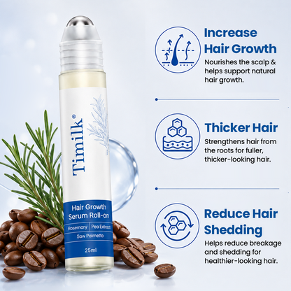 Timilk® Hair Growth Serum Roll-On – 3% Rosemary Oil Scalp Treatment for Thicker, Healthier-Looking Hair | For Men & Women 25ml