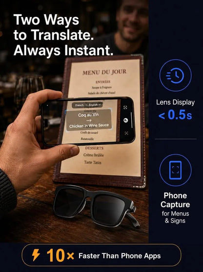 ✨ 🔥These all-in-one AI smart glasses integrate audio-visual entertainment, calls, AI interaction, language translation, and eye protection for photography—one pair solves all your daily needs, a truly sci-fi-level portable device! ✨ 🔥