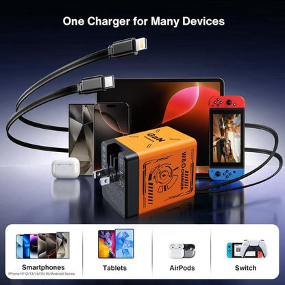 ⚡⚡W&o 2 in 1 Gan Compatible with 180W Fast Charge