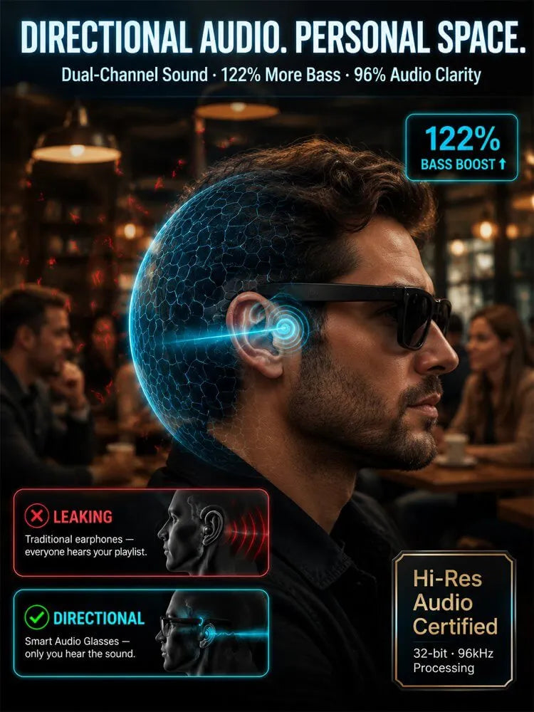 ✨ 🔥These all-in-one AI smart glasses integrate audio-visual entertainment, calls, AI interaction, language translation, and eye protection for photography—one pair solves all your daily needs, a truly sci-fi-level portable device! ✨ 🔥