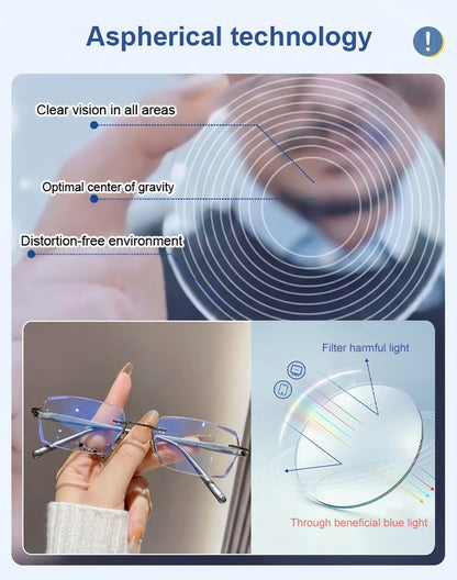 【🕶️ Essilor-Varilux-Co-Created by Designers】Gypsophila Smart Zoom and Color-Changing Reading Glasses