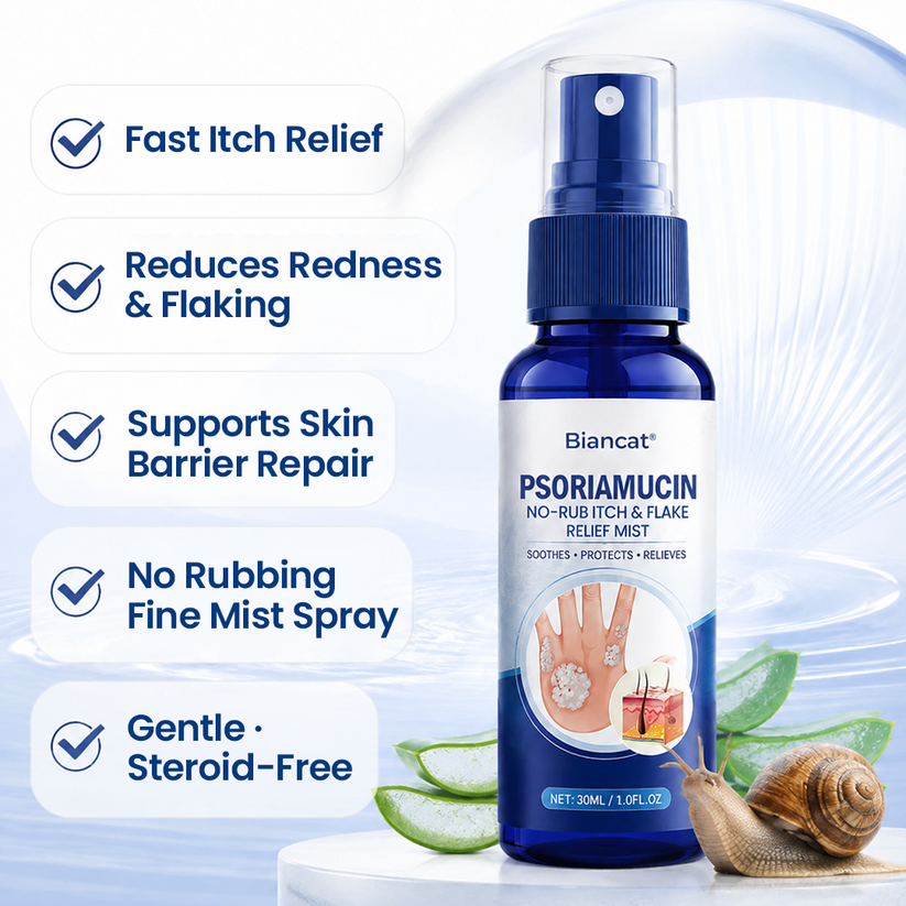 ⚡⏳Limited-time 48% off⏰💥Biancat® PsoriaMucin No-Rub Itch & Flake Relief Mist