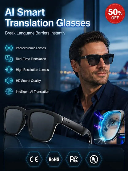 ✨ 🔥These all-in-one AI smart glasses integrate audio-visual entertainment, calls, AI interaction, language translation, and eye protection for photography—one pair solves all your daily needs, a truly sci-fi-level portable device! ✨ 🔥