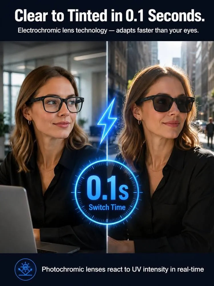 ✨ 🔥These all-in-one AI smart glasses integrate audio-visual entertainment, calls, AI interaction, language translation, and eye protection for photography—one pair solves all your daily needs, a truly sci-fi-level portable device! ✨ 🔥