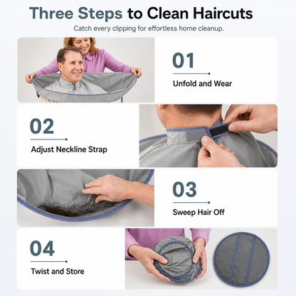 ✂️ LIMITED-TIME 50% OFF! ⚡ Adult Hair Cutting Cape – Hair Catching, Waterproof 🧴